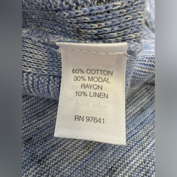J. Jill Pure Jill Blue Heathered Long Tunic Sweater Cotton Modal Linen Size L - Picture 6 of 7